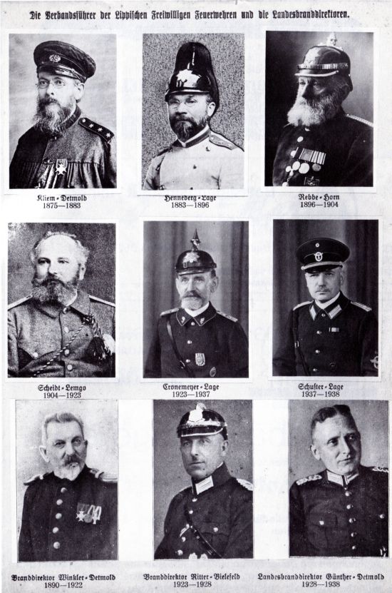 Vorsitzende des Lippischen Feuerwehrverbandes bis 1938